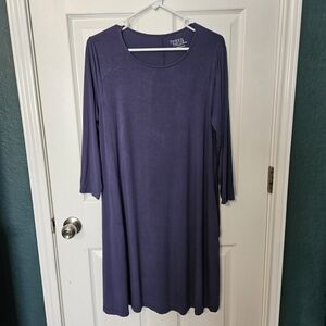 Time and Tru Women's Long Sleeve Purple Dress